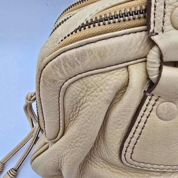 Cole Haan Leather Satchel Handbag Cream Neutral Top Handle Bag Women - Picture 3 of 14